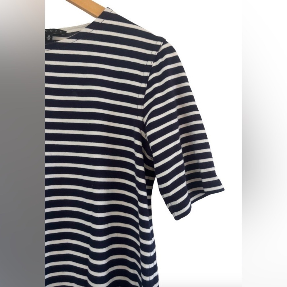 Theory Dhuri Moltana nvy & wht Strp drss WM M nautical preppy coastal - Picture 7 of 12